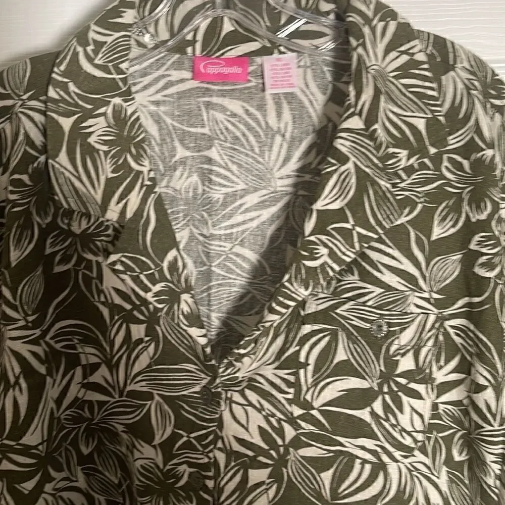 Cappsgallo Tropical Print Ladies Shirt XL NWOT Vintage - Picture 3 of 3
